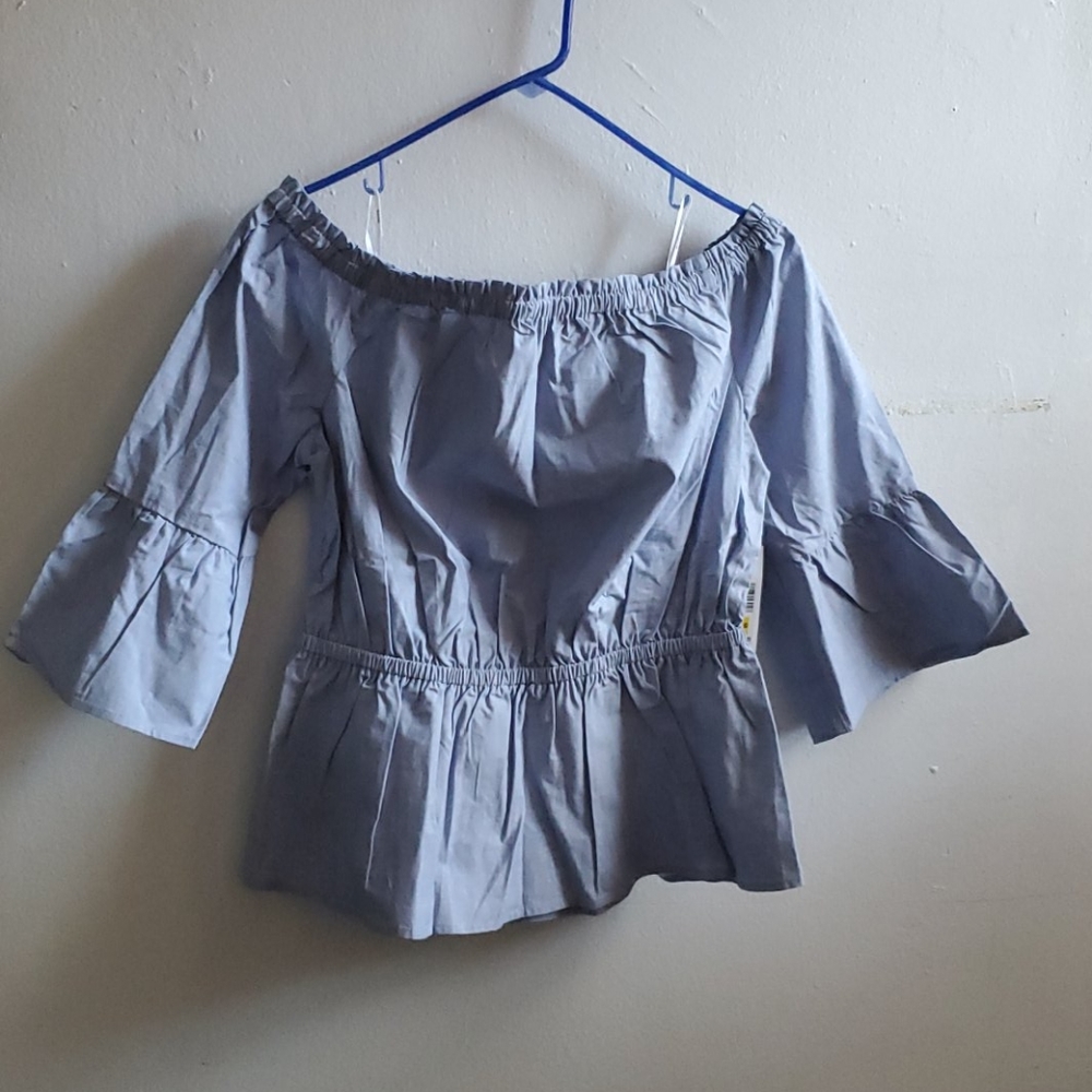 KENSIE OFF THR SHOULDER PEPLUM TOP SIZE M